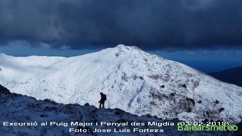 Nevada al Puig Major i Penyal des Migdia