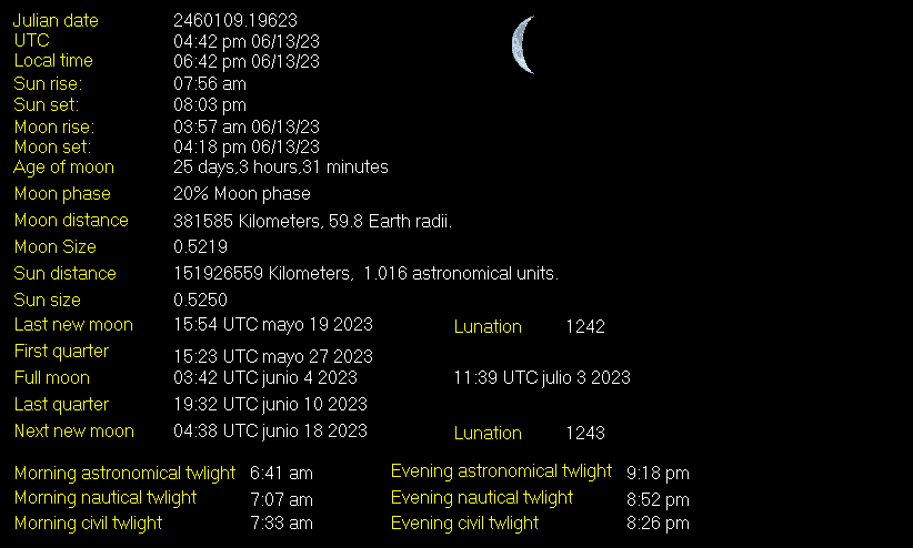 Moon Details from Weather-Display