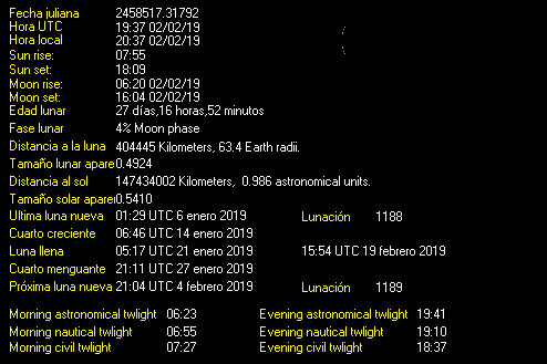 Moon Details from Weather-Display