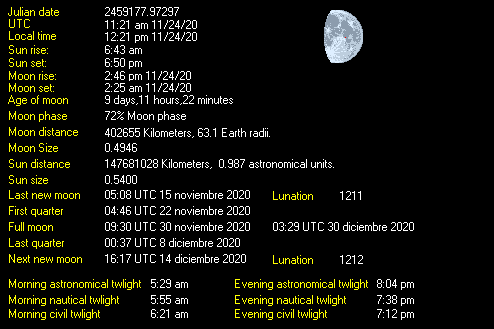 Moon Details from Weather-Display